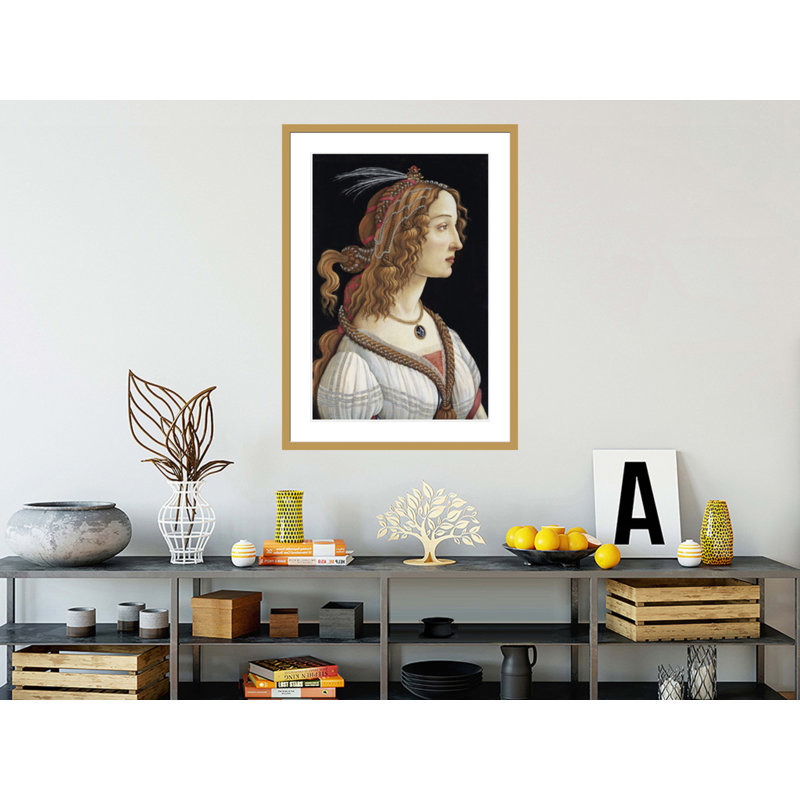 Portrait of Simonetta Vespucci as a Nymph par Sandro Botticelli - Estampe numérique encadrée, H 41,5 po x l 29,99 po