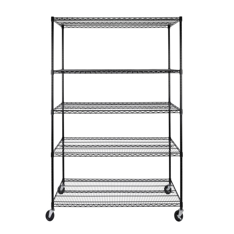 UltraDurable Black Adjustable Steel Wire Shelving Unit, 5-Tier