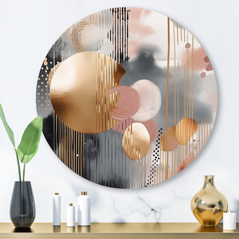 Marbre doux formes et lignes marbrées I - Décoration murale abstraite en métal marbré, H 29 po x l 29 po x P 1 po
