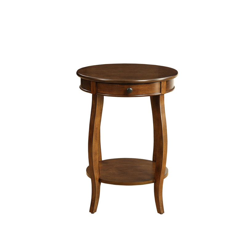 Table d'appoint en noyer avec design classique et tablette de rangement pratique