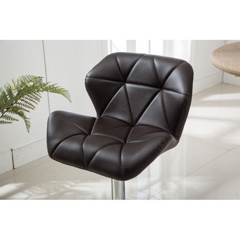 Sanchez Swivel Upholstered Adjustable Height Counter Stool, Chocolate