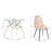 Emy 2 - Person Glass Top Four Leg Dining Set