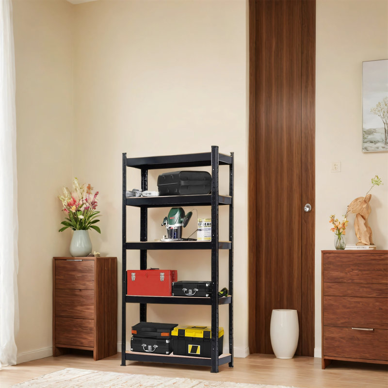 Five-tier Black Metal Storage Rack