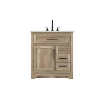 Meuble-lavabo simple 32 po en chêne naturel
