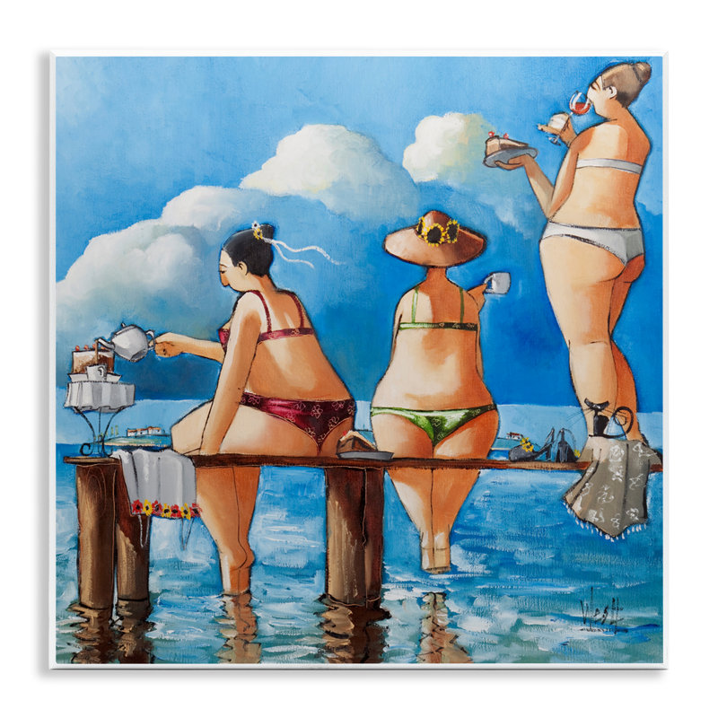Plaque murale «Tea Break On The Jetty», design par Ronald West