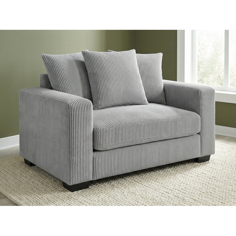 Fauteuil simple Corduroy, Gris clair