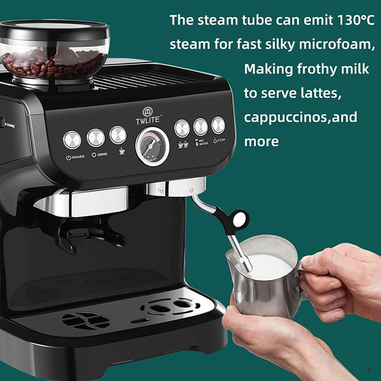 InQRacer Premium Espresso Machine Coffee Maker With Milk Frother, Coffee  Grinder, Commercial Coffee Maker Automatic Stainless Steel, Removable Parts  For Easy Cleaning，15 Bar
