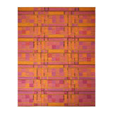 Rug & Kilim’S Scandinavian Geometric Orange-Gold And Pink Chenille Wool Rug
