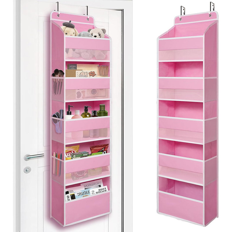 Rangement au-dessus de la porte avec 5 grandes poches - Rangement suspendu robuste pour placard, salle de bain, chambre de bébé, chambre à coucher et dortoir