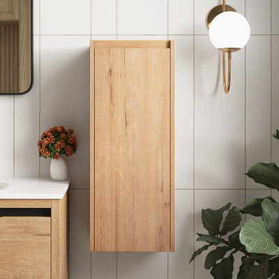 30" Plywood Wall Mounted Bathroom Side Cabinet With Imitative Oak