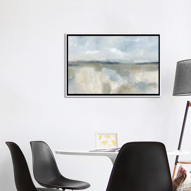 Neutral Coast by Blakely Bering Abstract Graphic Art, Picture Framed Canvas, 26" H x 40" W, Black