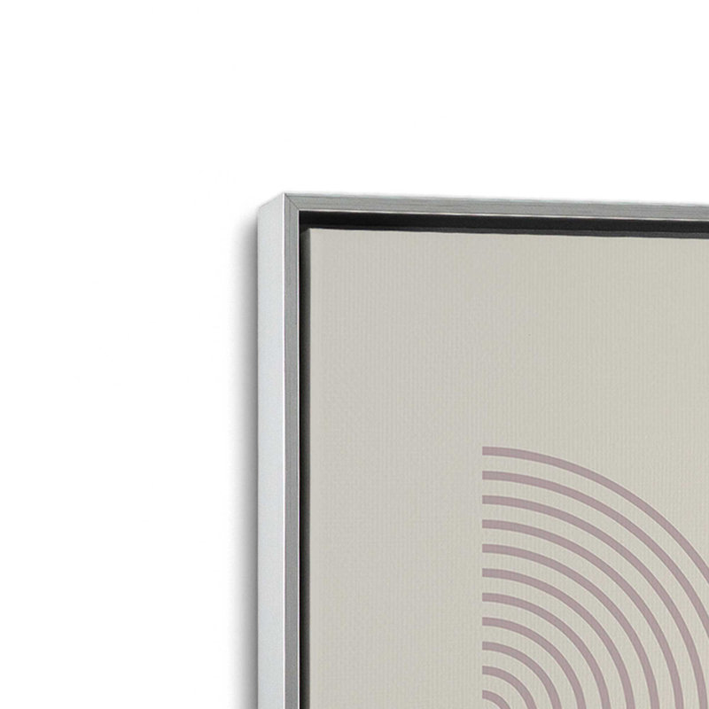Affiche de composition Bauhaus, H 12,75 po x l 8,75 po, Beige / taupe chaud, Cadre flottant en chrome poli
