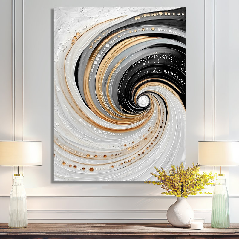 Minimal Abstract Spiral Soft Convergence IV - Modern Metal Wall Decor, Abstract Spirals Metal Print, 32" H x 24" W x 0.84" D