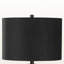 Lampe de table arquée en métal noir et abat-jour noir Oksana, H 27,26 po x l 14,82 po x P 14,79 po