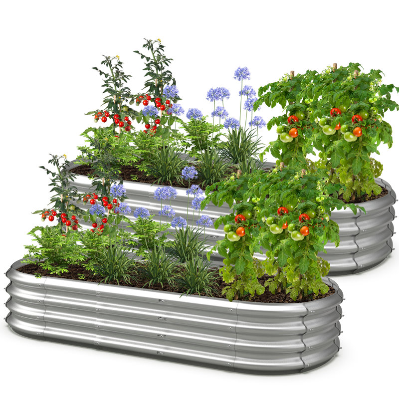 Metal Raise Garden Bed, 12" H x 72" W x 36" D, 2