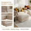 Canapé d'angle 2 places Coda en forme de L avec pouf, petit canapé en tissu chenille avec 2 coussins d'accoudoirs et 2 coussins décoratifs, canapé modulaire compact idéal pour les appartements, montage facile-34983822