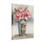 Plants &Flowers Pink Roses In Blue Bucket With Matryoshka Design-1627278358