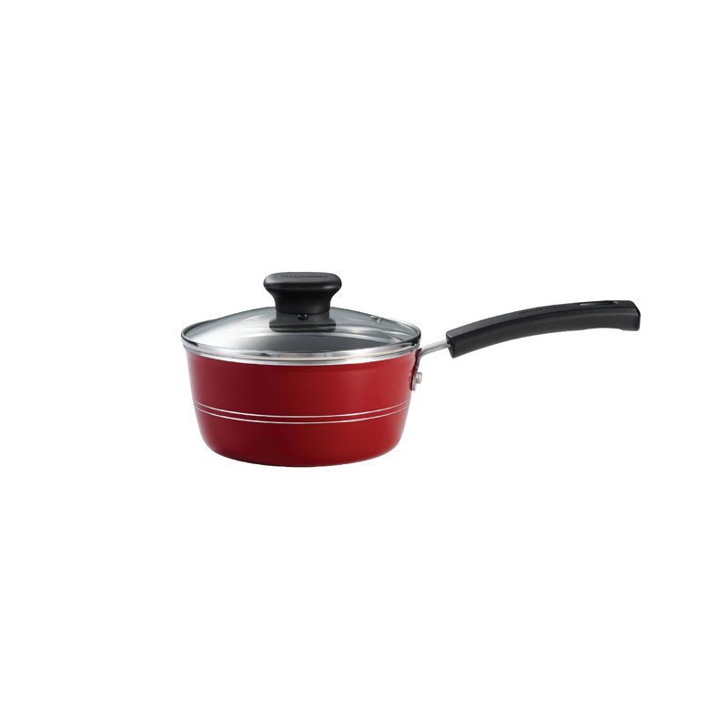 1,25 pte Casserole antiadhésive en aluminium avec couvercle, 1,25 pte, Framboise