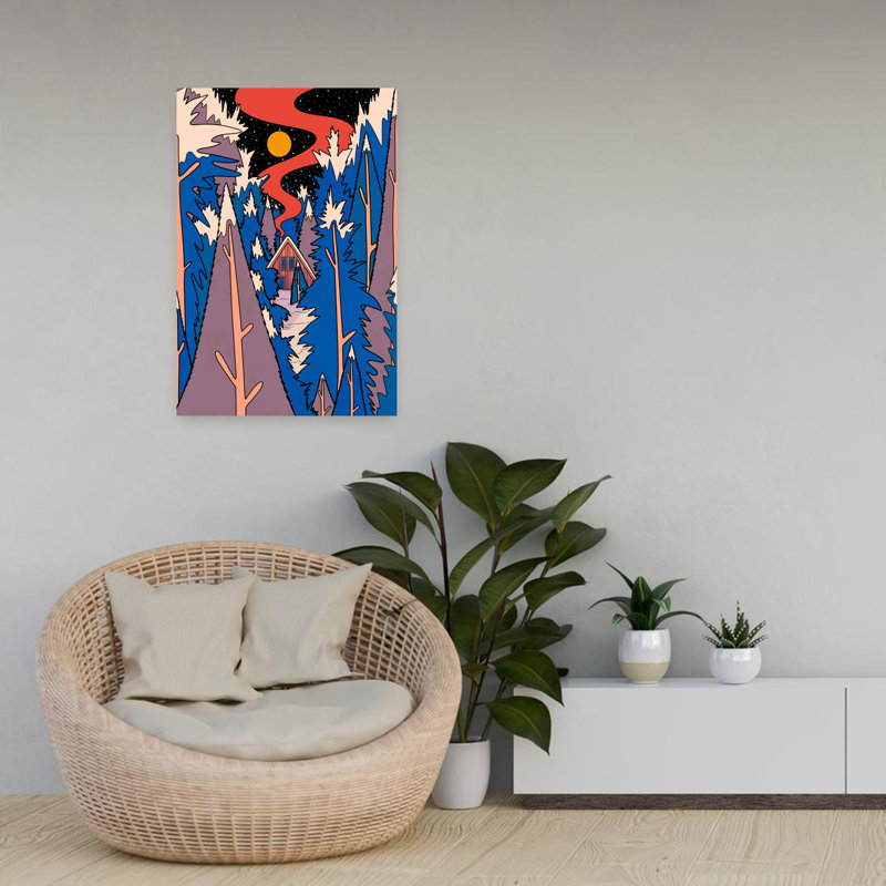 Art contemporain, paysage de forêt abstrait, H 24 po x l 16 po