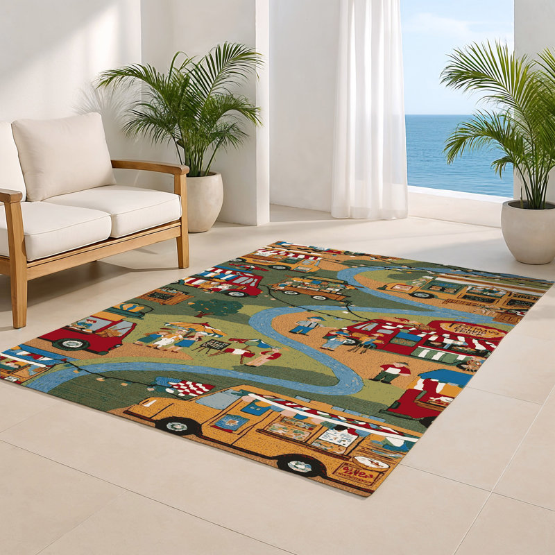 Tapis intérieur et extérieur brun Transport, Rectangulaire 8 pi x 10 pi