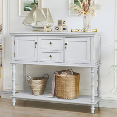 Console Farmhouse en bois avec tiroirs et armoire pour l'entrée et le salon