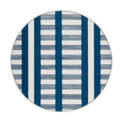 HorizontalStripes White Indoor and Outdoor Area Rug