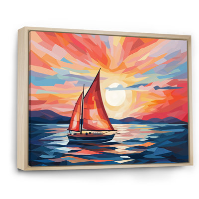 Coucher de soleil sur un bateau à voile II - bateau à voile, art mural