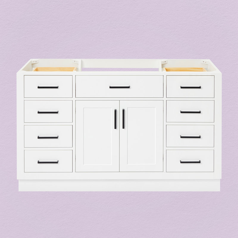 Osoria 54'' Solid Wood Single Bathroom Vanity Base Only, Base Cabinet without Top, White
