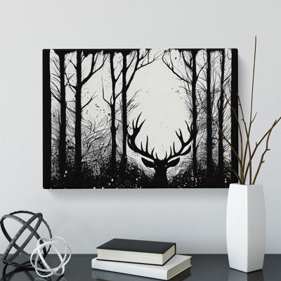 XXX-H1022-WF-8260X Stag Deer Forest Abstract - Wrapped Canvas Print
