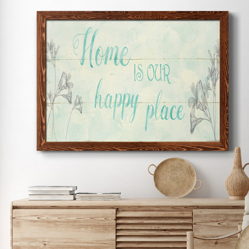 Home Is Our Happy Place - reproduction d'art graphique sur toile, H 31 po x l 44 po x P 1 po, Érable