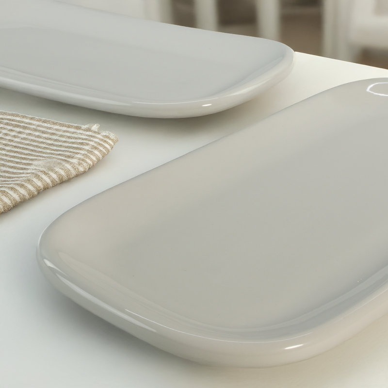 2-Piece, Impulse Rectangular Platter Set, 12.59", White
