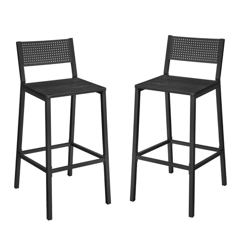 Counter Stool with Metal Frame, Black, 2