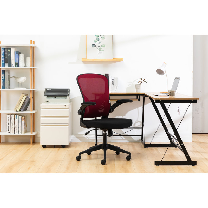Chalfield Mid-Back Mesh Office Chair with Adjustable Height, Tilt, Swivel & Armrests – Ergonomic Computer Task Chair, Red
