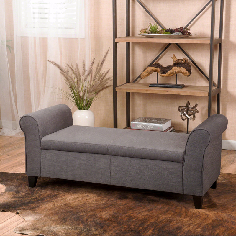 Banc de rangement à bras, Gris