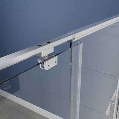 Porte de douche semi-cadrée avec verre transparent de 56 à 60 po de largeur x 71 po de hauteur