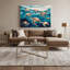 «Nautical Sea turtles», art mural sur toile bleue-263402265