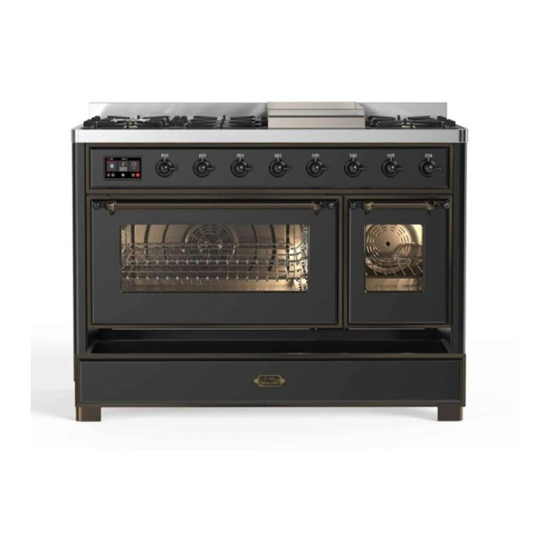 Majestic II 48" 5.02 cu. ft. Freestanding Dual Fuel Range with Griddle, Liquid Propane, Matte Graphite/Bronze