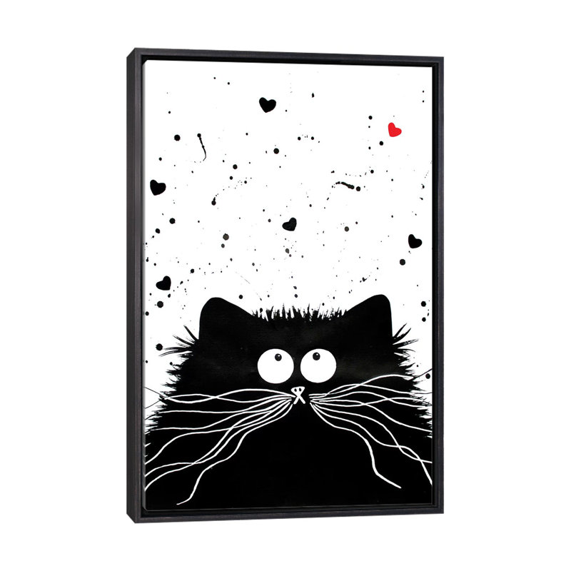 Félin affectueux par Kim Haskins-impression d’art graphique, Pas de tapis, H 40 po x l 26 po x P 1,5 po