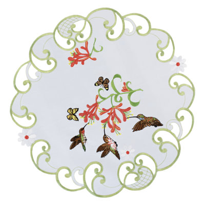 Napperon décoratif de table colibri (rond 15 po)
