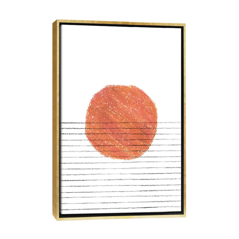 Terracotta Sunset - reproduction d'art, H 26 po x l 18 po x 1,5 po, Toile encadrée d'or, Aucun mat