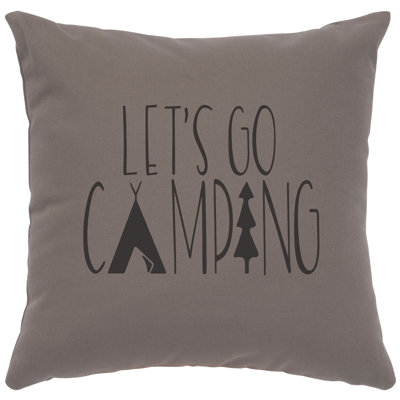 Wooded River Image Pillow - Go Camping - Cotton Chrome