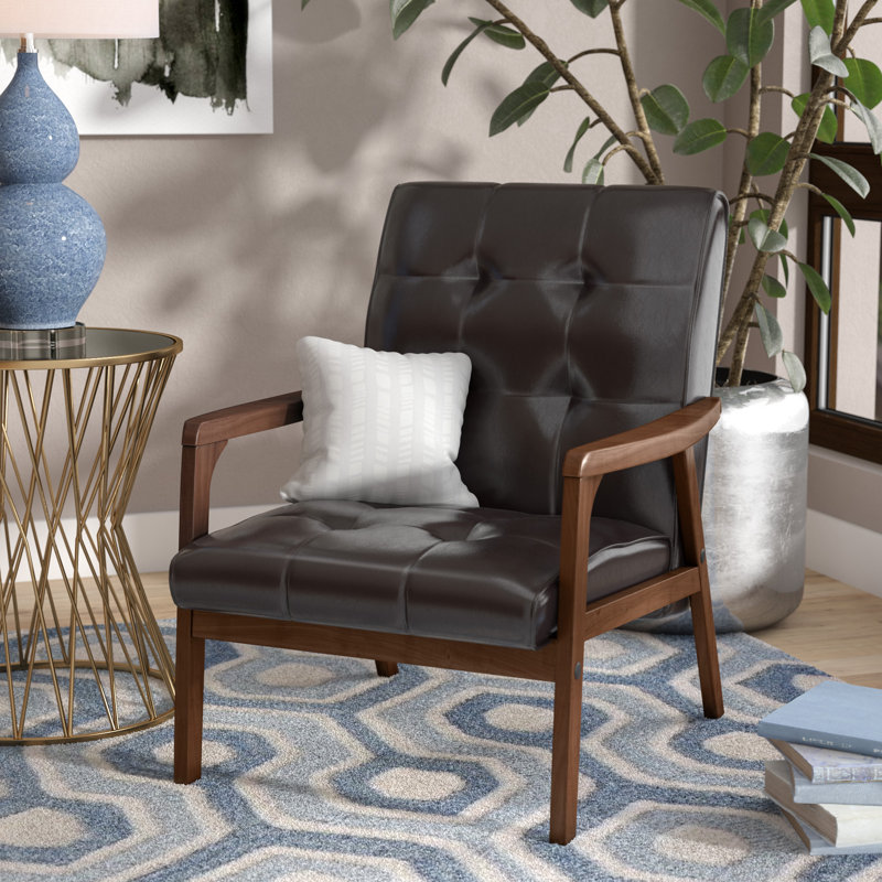 Fauteuil Dorchester, Similicuir brun