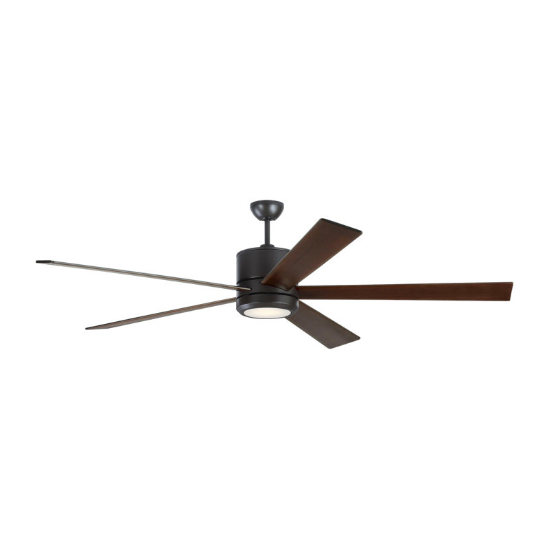 72'' Ceiling Fan with LED Lights, Oil Bronze with Bronze/Walnut Reversible Blades