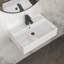 Lavabo de salle de bain mural rectangulaire en céramique blanc 24 po x 16 po avec trou de robinet et trop-plein