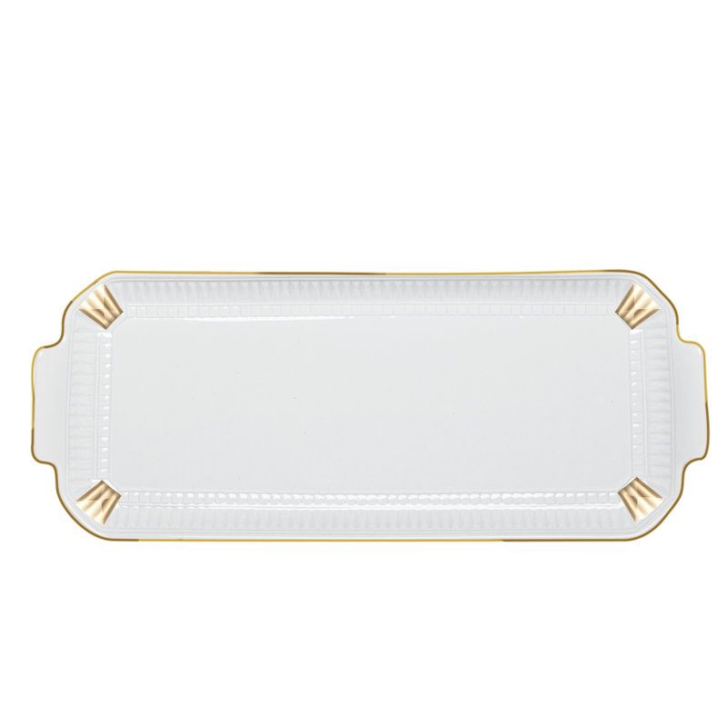 Sublime Porcelain China Tray, Gold