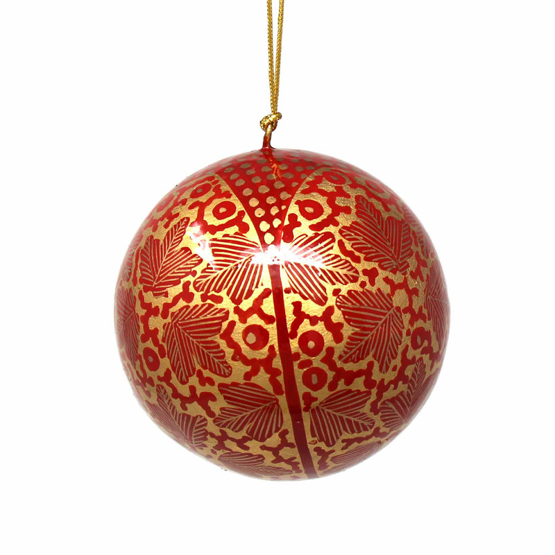Ensemble de 3 ornements en forme de boule Paper mache