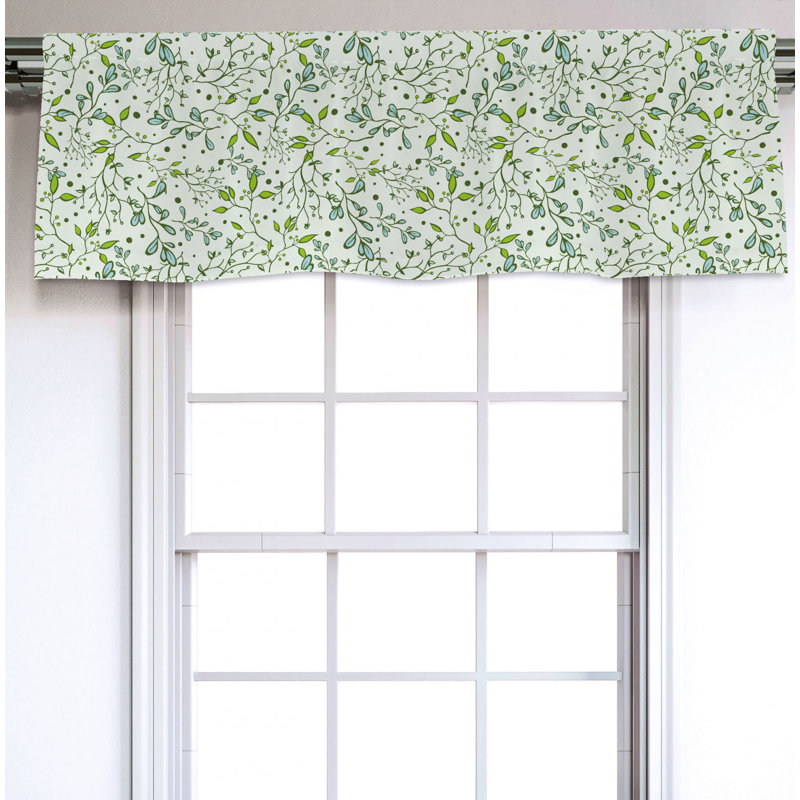 Sateen Floral Ruffled Window Valance
