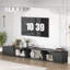 Meuble télé extensible, meuble télé moderne pour téléviseur de 110 po ou moins, console multimédia réversible en bois-438704738