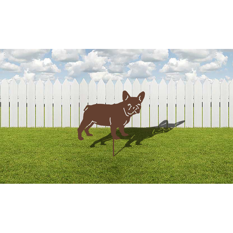 Piquet de jardin Hillld French Bulldog Dog, Rouge