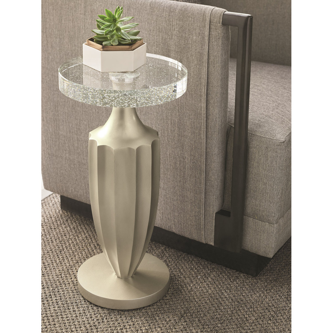 Modern Uptown Glass Top End Table Caracole